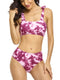 Women Tie Dye Bikini High Waisted Adjustable Strap Two Piece Swimsuit Set Cute Swimwear Bathing Suit