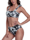 Women Tie Dye Bikini High Waisted Adjustable Strap Two Piece Swimsuit Set Cute Swimwear Bathing Suit