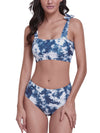 Women Tie Dye Bikini High Waisted Adjustable Strap Two Piece Swimsuit Set Cute Swimwear Bathing Suit