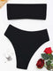 Women Tube Swimwear Suit Bandeau Bikini Set High Waisted Swimsuit