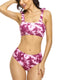 Women Tie Dye Bikini High Waisted Adjustable Strap Two Piece Swimsuit Set Cute Swimwear Bathing Suit