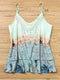 Women Tie Dye Top Spaghetti Strap Tank Top  T Shirt Tee