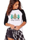 Womens Cute Christmas  Tree Print T-Shirt Tops Tees