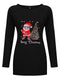 Women Christmas Long Sleeve Tee Blouse