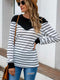 Women Striped T Shirt Color Block  Long Sleeve Tee Shirt