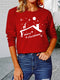 Womens  Long Sleeve Top Christmas Tee Shirt