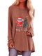 Women Christmas Long Sleeve Tee Blouse