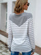 Women Striped T Shirt Color Block  Long Sleeve Tee Shirt