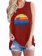 Women Good Vibes Tee  Rainbow Graphic Tank Top