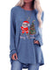 Women Christmas Long Sleeve Tee Blouse